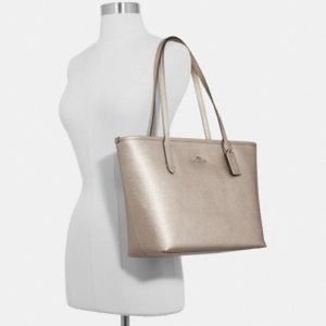 Coach Gold Leather Tote Bag